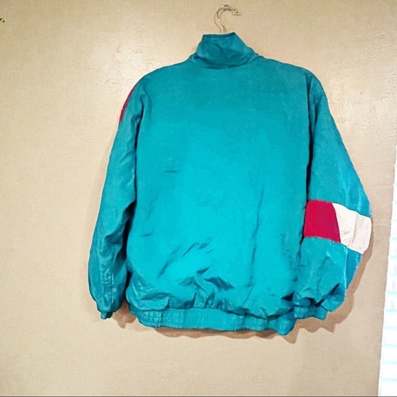 Vintage‎ Neon Color Block Retro Geometric Abstract Windbreaker Jacket - Picture 5 of 5